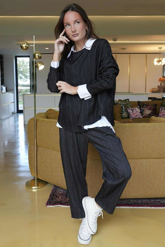 Wall Street Stretch Herringbone City Pant Black /40 =